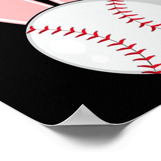 Leuke honkbal konijntje Pasen Kinder jongetjes peu Poster (Hoek)