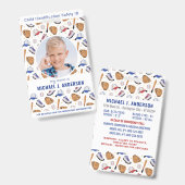 Leuke Honkbal Sport Custom Moderne Foto Kind ID Badge (Voor- en achterkant)