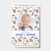 Leuke Honkbal Sport Custom Moderne Foto Kind ID Badge (Voorzijde)