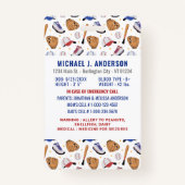 Leuke Honkbal Sport Custom Moderne Foto Kind ID Badge (Achterkant)