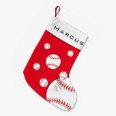 Leuke honkbalballen Red Boy's Naam Kinder Kleine Kerstsok (Voorkant (Hangend))