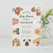 Leuke hoofden van allerlei honden Baby Shower Kaart (Staand voorkant)