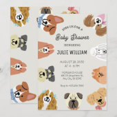 Leuke hoofden van allerlei honden Baby Shower Kaart (Voorkant / Achterkant)