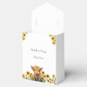 Leuke Hoogland Koe Kalf Zonnebloemen Baby shower Bedankdoosjes (Geopend)