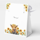 Leuke Hoogland Koe Kalf Zonnebloemen Baby shower Bedankdoosjes (Achterkant)