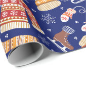 Leuke Horrelijke Kersttrui Weer Winter Navy Cadeaupapier (Rol Hoek)