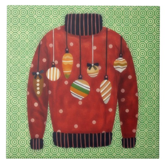 Leuke Horrortreste ornament Kunsttegel Tegeltje (Voorkant)