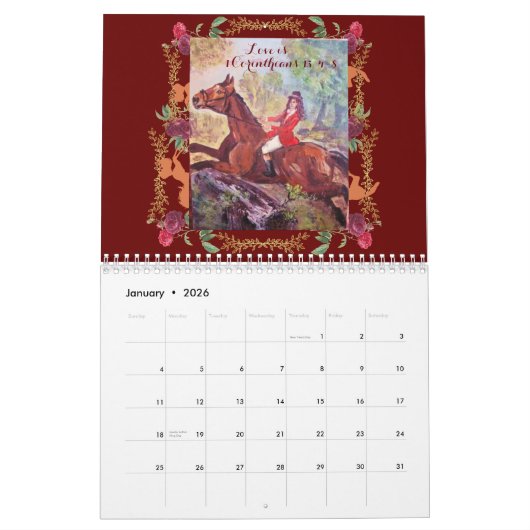 Leuke Horsey Schrift Kalender (Jan 2026)