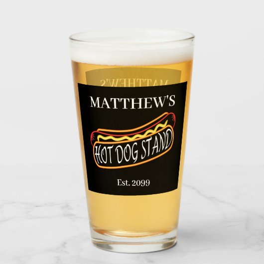 Leuke Hot Dog Stand Drinkware Soda Bier Pint Glas (Voorkant gevuld)