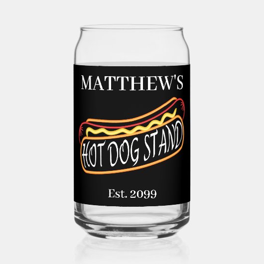 Leuke Hot Dog Stand Drinkware Soda Tumblers Bril Blikvorm Glas (Achterkant)