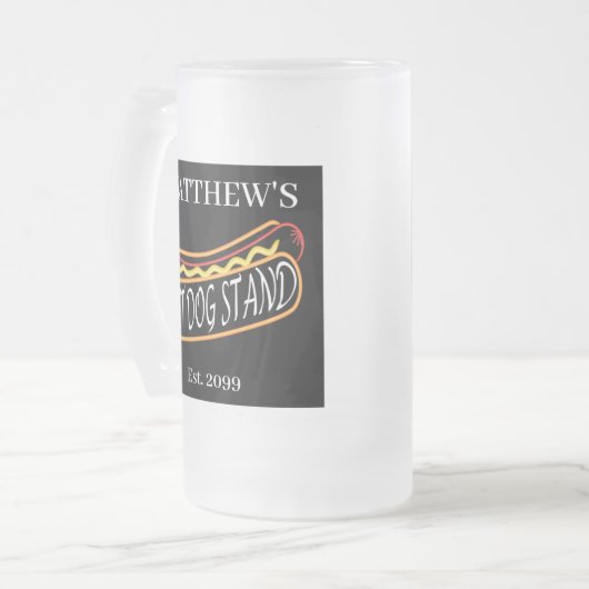 Leuke Hot Dog Stand Drinkware Soda Tumblers Bril Matglas Bierpul (Voorkant links)