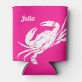 Leuke Hot Pink Crab Custom Beach Koelbox Blikjeskoeler (Voorkant)