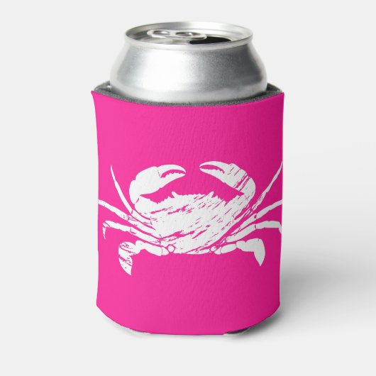 Leuke Hot Pink Crab Custom Beach Koelbox Blikjeskoeler (Blikje Achterkant)