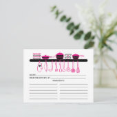 Leuke Hot Pink Keuken Gadgets Bruids Recept Kaarte Briefkaart (Staand voorkant)