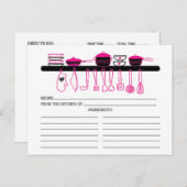 Leuke Hot Pink Keuken Gadgets Bruids Recept Kaarte Briefkaart (Voorkant / Achterkant)