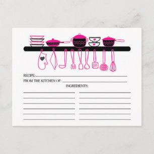 Leuke Hot Pink Keuken Gadgets Bruids Recept Kaarte Briefkaart