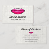 Leuke Hot Pink Lips Retro Grunge Make-up Artiest Visitekaartje (Voorkant / Achterkant)