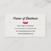 Leuke Hot Pink Lips Retro Grunge Make-up Artiest Visitekaartje (Achterkant)