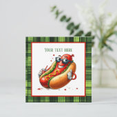 Leuke hotdog liefhebbers feest kaart (Staand voorkant)
