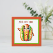 Leuke hotdog liefhebbers feest kaart (Staand voorkant)