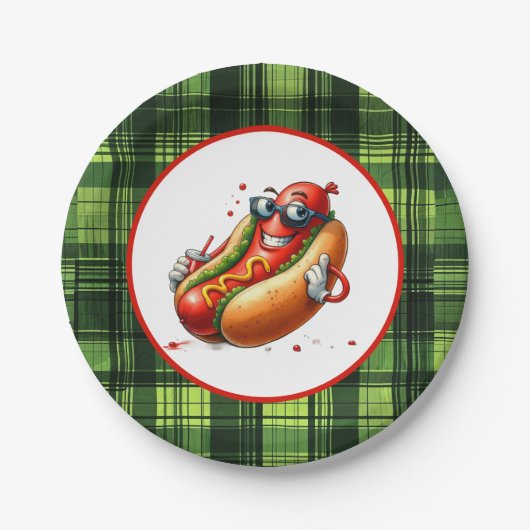 Leuke hotdog liefhebbers feest papieren bordje (Voorkant)