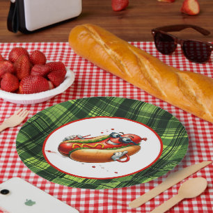 Leuke hotdog liefhebbers feest papieren bordje