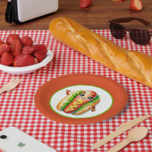 Leuke hotdog liefhebbers feest papieren bordje