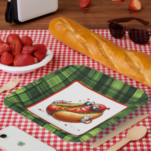 Leuke hotdog liefhebbers feest papieren bordje