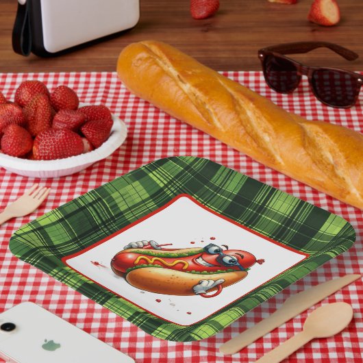 Leuke hotdog liefhebbers feest papieren bordje (Picknick)