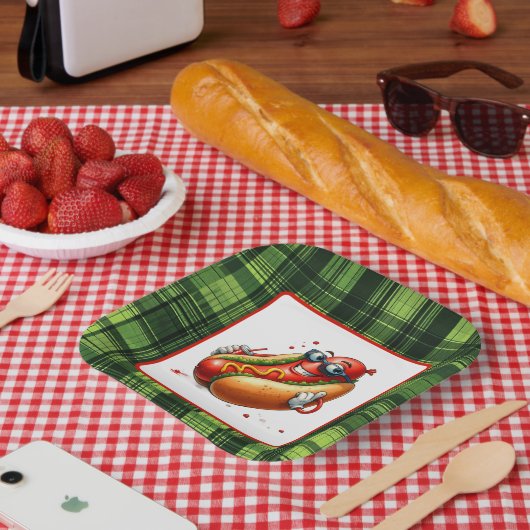 Leuke hotdog liefhebbers feest papieren bordje (Picknick)