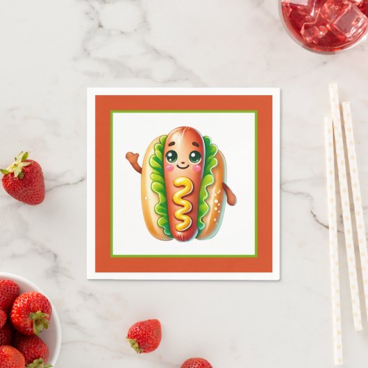 Leuke hotdog liefhebbers party papier borden servet (Insitu)
