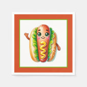 Leuke hotdog liefhebbers party papier borden servet (Voorkant)