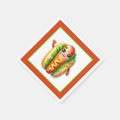 Leuke hotdog liefhebbers party papier borden servet (Hoek)