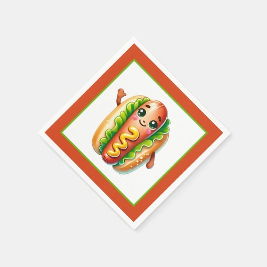 Leuke hotdog liefhebbers party papier borden servet (Hoek)