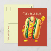 Leuke hotdog liefhebbers tekst toevoegen briefkaart (Voorkant / Achterkant)