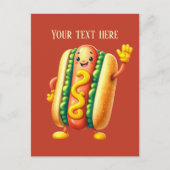 Leuke hotdog liefhebbers tekst toevoegen briefkaart (Voorkant)