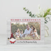 Leuke houthakker Gnome Custom Foto Kerstmis Feestdagenkaart (Staand voorkant)