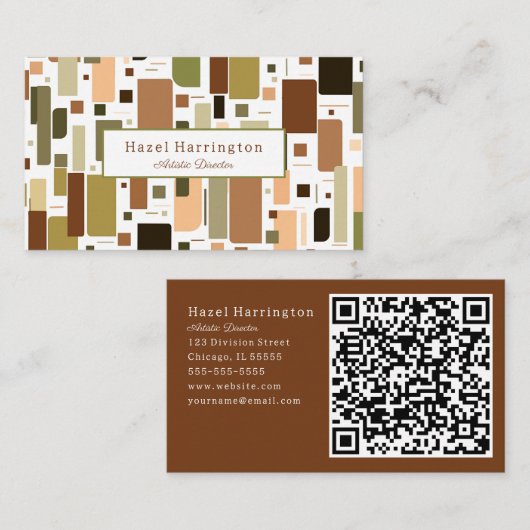 Leuke HQ Code Retro Visitekaartje Mid Century Mode (Voorkant / Achterkant)