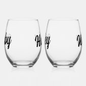 Leuke Hubby + Wifey Script Bruiloft Passen getrouw Wijnglas Zonder Voet (Links)