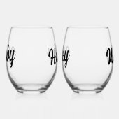 Leuke Hubby + Wifey Script Bruiloft Passen getrouw Wijnglas Zonder Voet (Rechts)