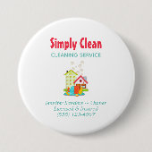 Leuke Huis Schoonmaak Service Zakelijk Ronde Button 7,6 Cm (Voorkant)