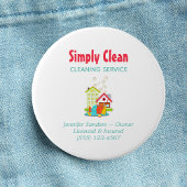 Leuke Huis Schoonmaak Service Zakelijk Ronde Button 7,6 Cm