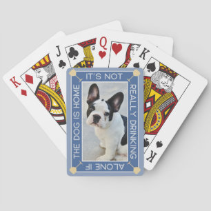 Leuke huisdier foto   Drinken met de hond Pokerkaarten