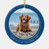 Leuke huisdier foto gepersonaliseerd Hondenliefheb Keramisch Ornament (Voorkant)