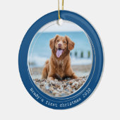 Leuke huisdier foto gepersonaliseerd Hondenliefheb Keramisch Ornament (Links)