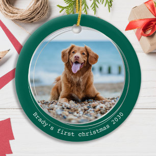 Leuke huisdier foto Gepersonaliseerd Hondenliefheb Keramisch Ornament