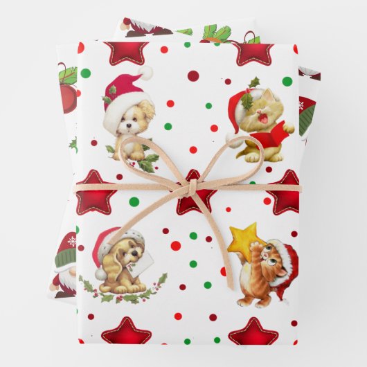 Leuke Huisdieren, kitten en kabouters Wrapping Pap Inpakpapier Vel (In situ)