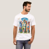 Leuke huizen t-shirt (Voorkant volledig)