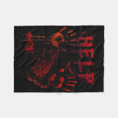 Leuke hulp bloedige handafdruk Halloween kostuum M Fleece Deken (Voorkant (Horizontaal))