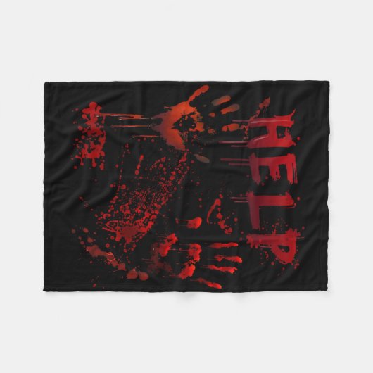 Leuke hulp bloedige handafdruk Halloween kostuum M Fleece Deken (Voorkant (Horizontaal))
